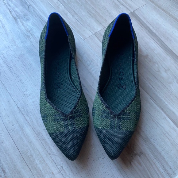 Rothy's Shoes - Rothy’s The Point Green Plaid Racer